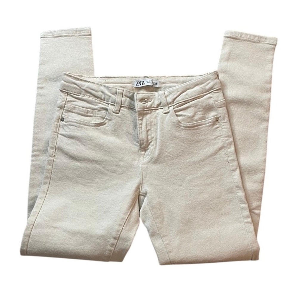 ZARA Women Beige High Rise Skinny Jeans‎ Pants Size US 4 EUR 36